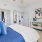 a bedroom with a bed and a table